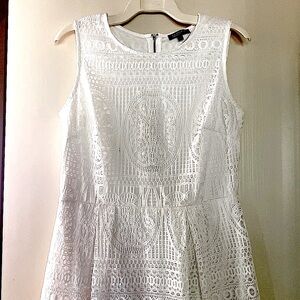 NWOT.  Crotchet design white summer Glamour short dress.